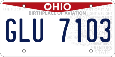 OH license plate GLU7103