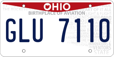 OH license plate GLU7110