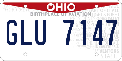 OH license plate GLU7147