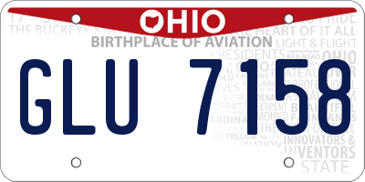 OH license plate GLU7158