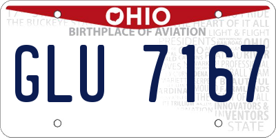 OH license plate GLU7167