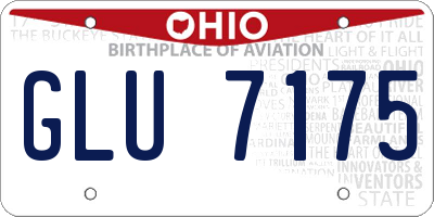 OH license plate GLU7175