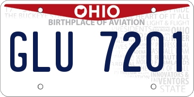 OH license plate GLU7201