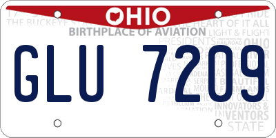 OH license plate GLU7209