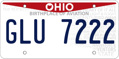 OH license plate GLU7222