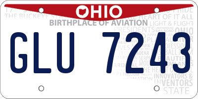 OH license plate GLU7243