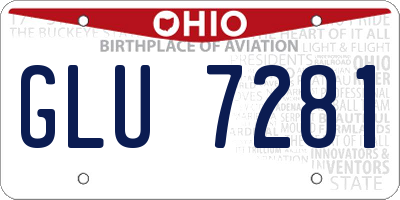 OH license plate GLU7281
