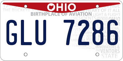 OH license plate GLU7286
