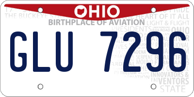 OH license plate GLU7296