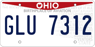 OH license plate GLU7312