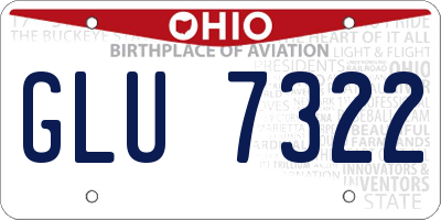 OH license plate GLU7322
