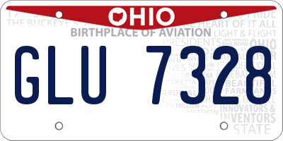 OH license plate GLU7328