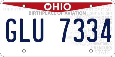 OH license plate GLU7334