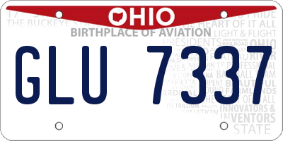 OH license plate GLU7337