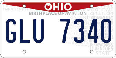OH license plate GLU7340