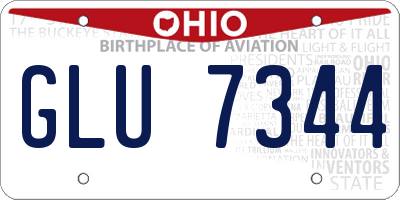 OH license plate GLU7344