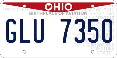 OH license plate GLU7350