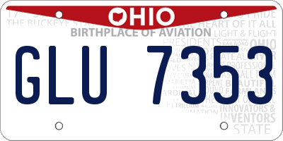 OH license plate GLU7353