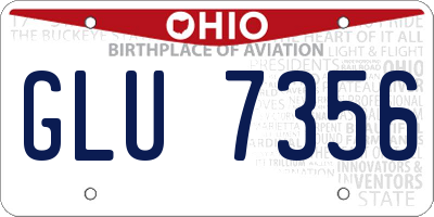 OH license plate GLU7356