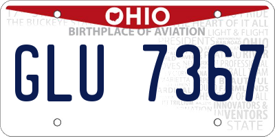 OH license plate GLU7367
