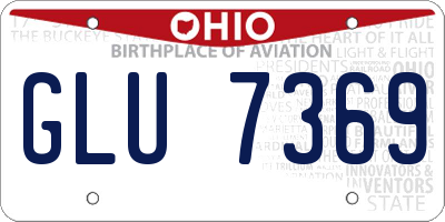 OH license plate GLU7369