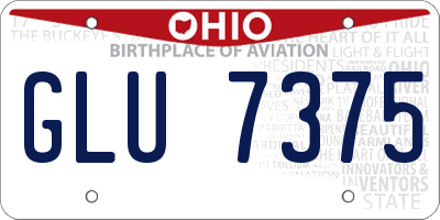 OH license plate GLU7375
