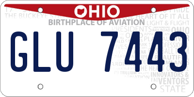 OH license plate GLU7443
