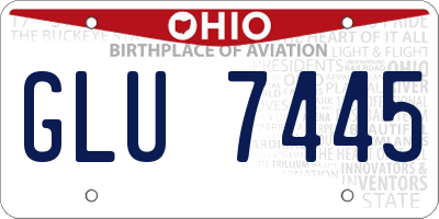 OH license plate GLU7445