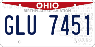 OH license plate GLU7451