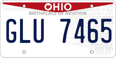 OH license plate GLU7465