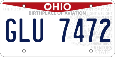OH license plate GLU7472