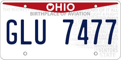 OH license plate GLU7477