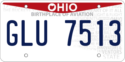 OH license plate GLU7513