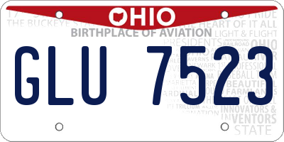 OH license plate GLU7523