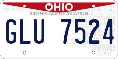 OH license plate GLU7524