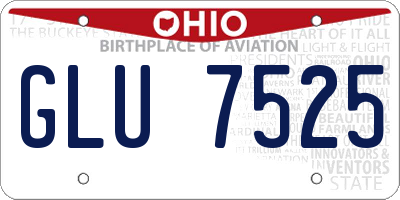 OH license plate GLU7525