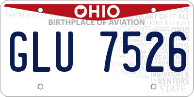 OH license plate GLU7526