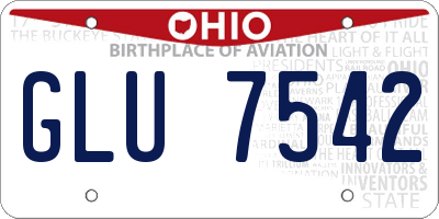 OH license plate GLU7542