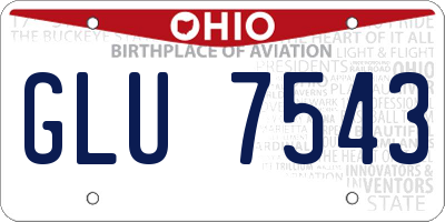 OH license plate GLU7543
