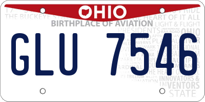 OH license plate GLU7546