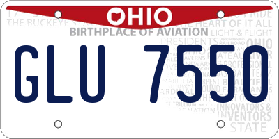 OH license plate GLU7550