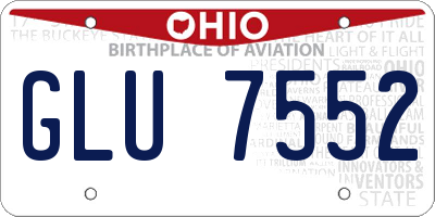 OH license plate GLU7552