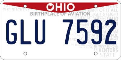 OH license plate GLU7592