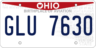 OH license plate GLU7630