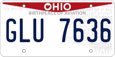 OH license plate GLU7636