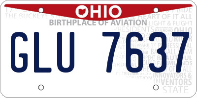OH license plate GLU7637