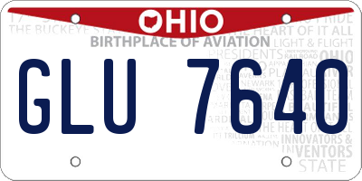 OH license plate GLU7640