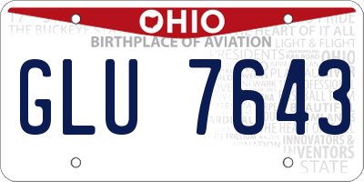 OH license plate GLU7643