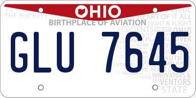 OH license plate GLU7645