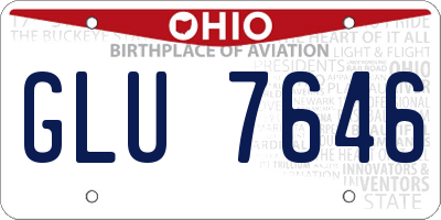 OH license plate GLU7646